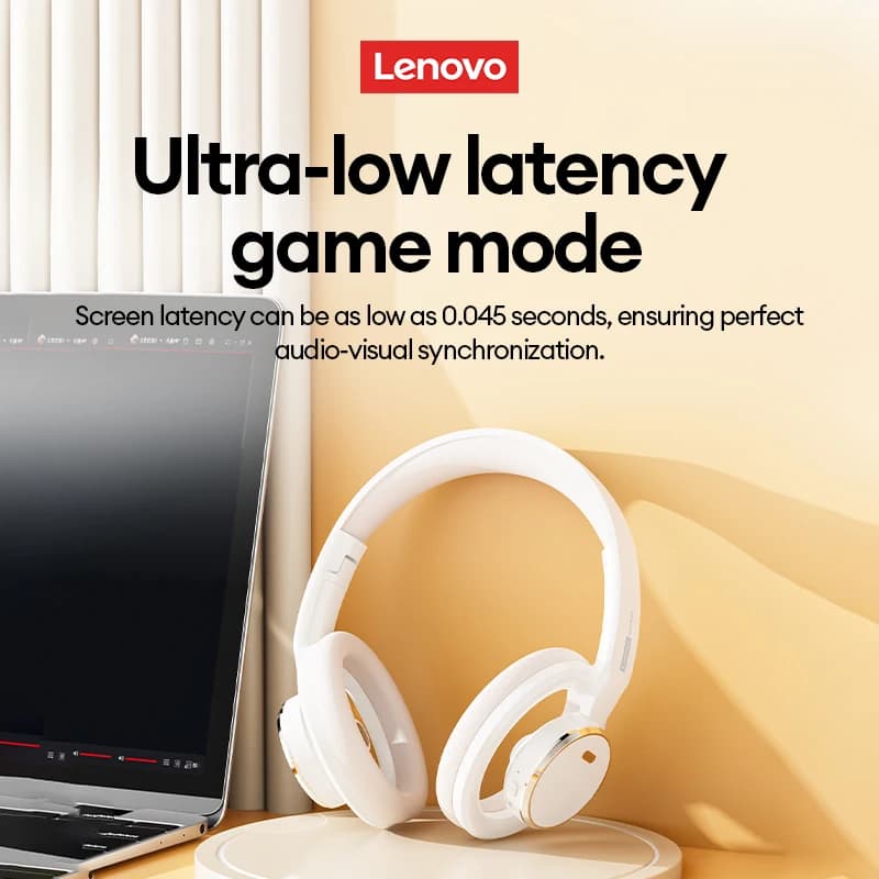 Lenovo LS116 Gaming Headset Wireless Bluetooth 6.0 Earphones Surround Noise Foldable Sport Over Ear Headphone With HD Mic Gifts - 4
