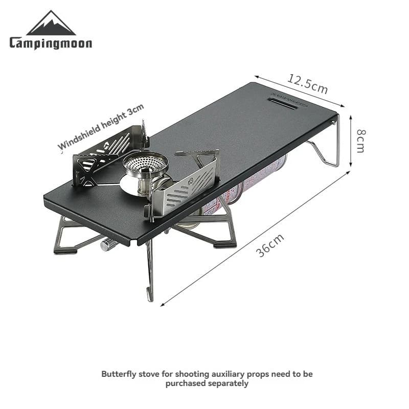 CAMPINGMOON Black Camping Accessories Set Portable Camp Kitchen Table Outdoor Camping Gas Stove Burner Rack Folding Table - 6
