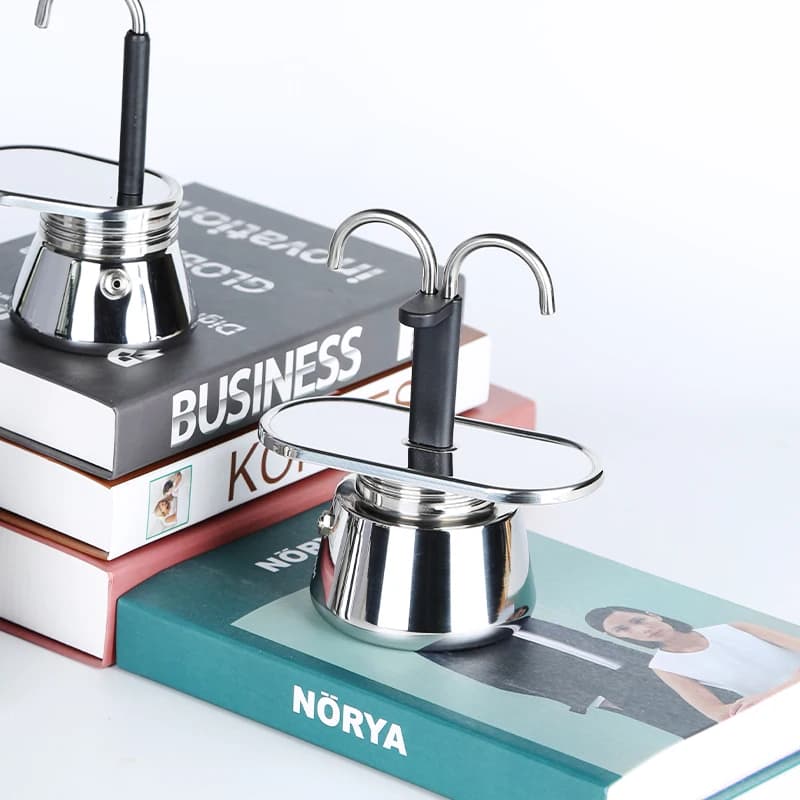 304 Stainless Steel Dual Pipe Durable Food Nonslip Thickened Strainer Widely Mocka Moka Pot - 3