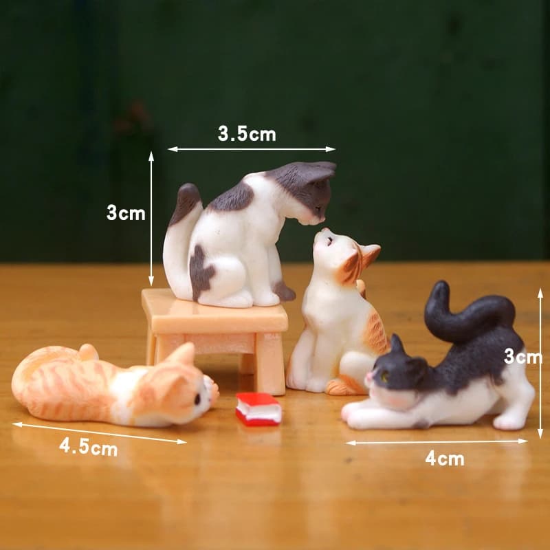 الراتنج القطط زخرفة هريرة تمثال الحيوان مصغرة الجنية حديقة دمية ديكورات منزلية DIY بها بنفسك المشهد الصغير ديكور المنزل - 6