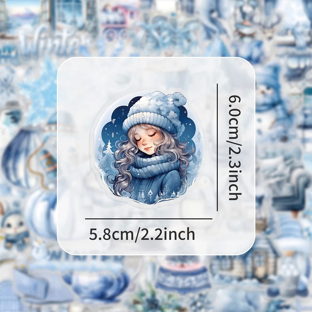 10/30/50PCS Cute Cartoon Blue Winter Graffiti Stickers Decoration Decals DIY Laptop Notebook Phone Stationery Sticker Kids Toys - 3