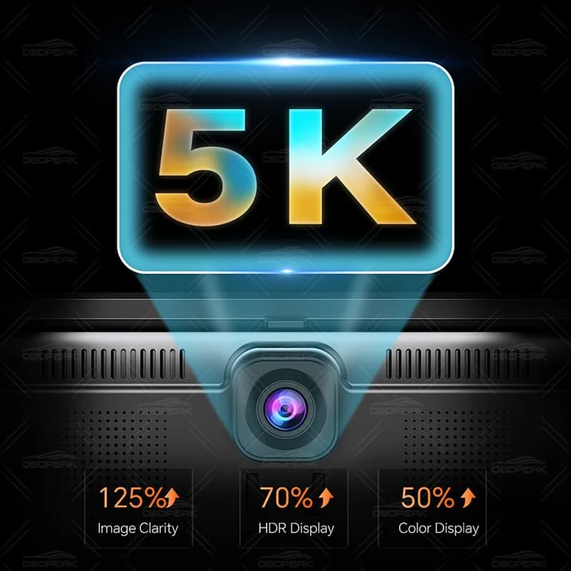 كاميرا OBDPEAK K8 Pro، أمامية 5K، خلفية 1080P، داش كام بشاشة 11.3 بوصة تعمل باللمس، Ai Carplay، أندرويد AUTO، نظام تحديد المواقع والملاحة، للرؤية الليلية DVR - 3