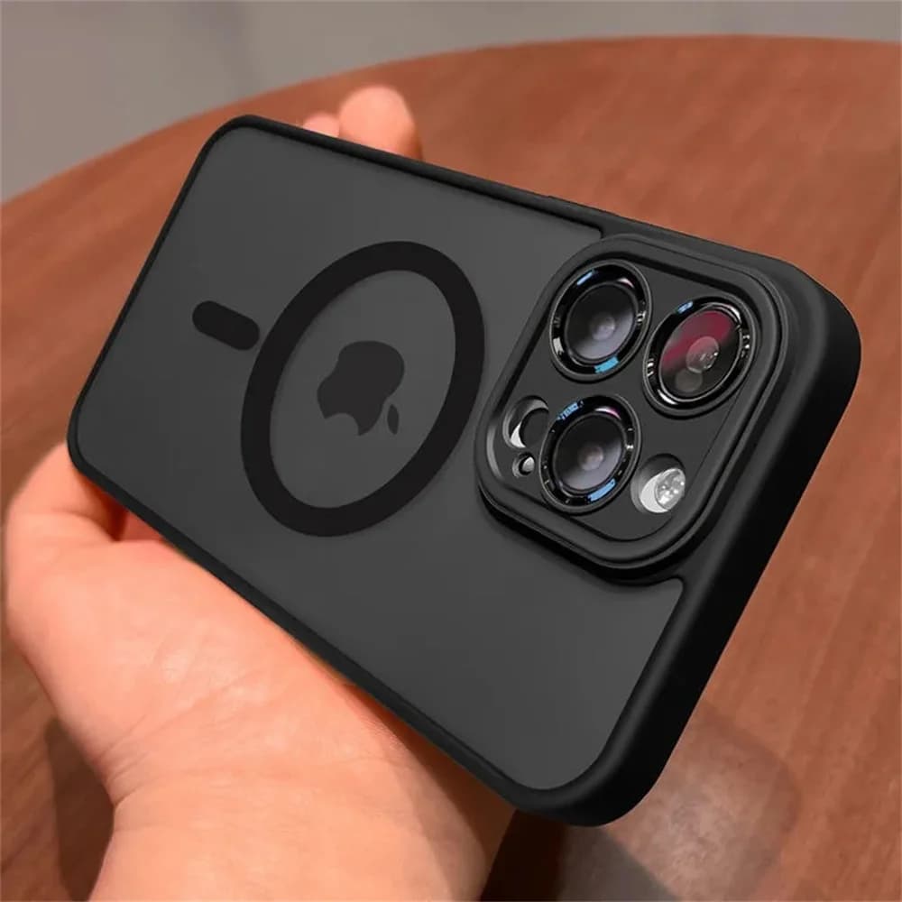 Lens Protection Case For iPhone 11 12 13 Proa Mx mini 15 16 Plus iPhone 16 15 14 Matte Translucent Magsafe Wireless Charge Cover - 4