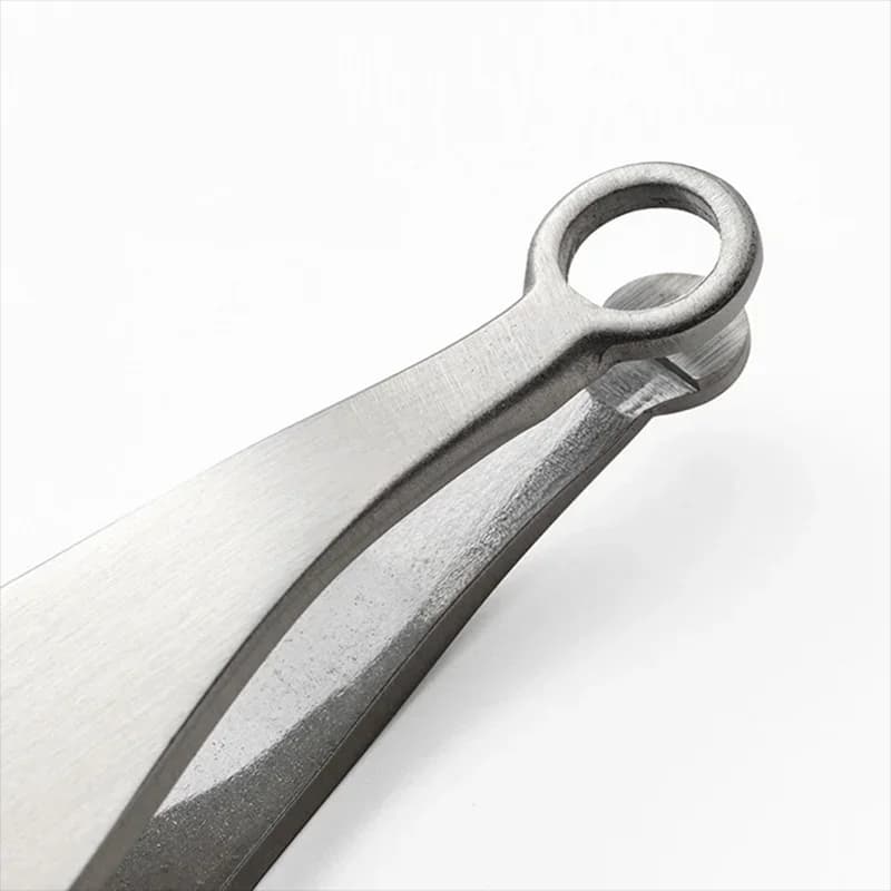 ملقط شعر الأنف من الفولاذ المقاوم للصدأ برأس دائري وحلقة ضغط يدوي أداة تجميل مقص شعر الأنف - 5