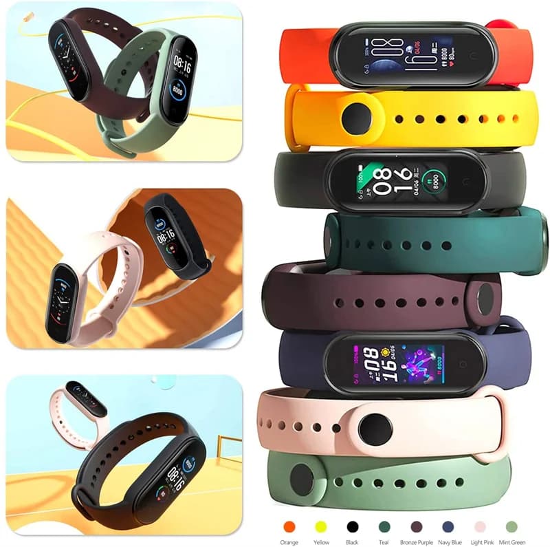 أربطة سيليكون لساعة شاومي Mi Band 7، متوافقة مع Miband 5/6 NFC - 5