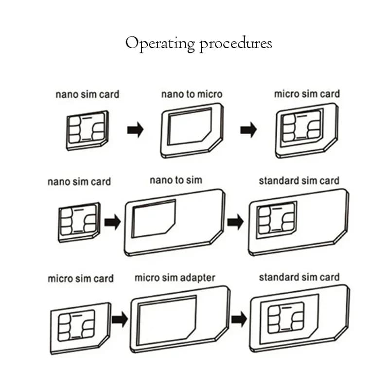 محول بطاقة SIM مايكرو نانو 4 في 1 مع مجموعة حامل SIM ومفتاح إخراج الدبوس للهاتف المحمول - 3