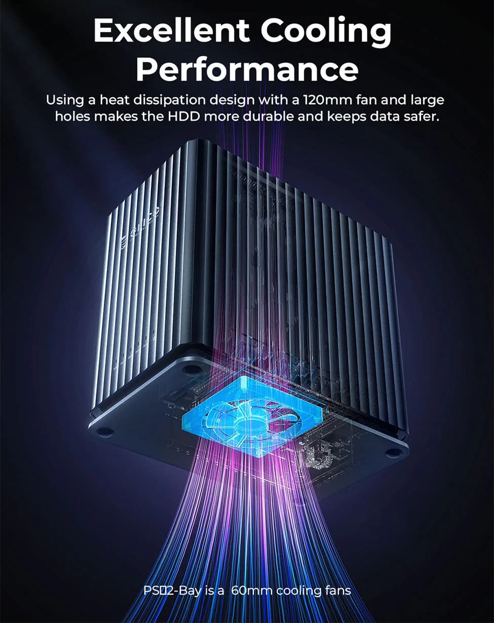 ORICO 2/5 Bay HDD Docking Station 2.5/3.5"SATA Hard Drive Case HD External SSD Enclosure USB 3.0 Type C DAS Extension Storage - 4
