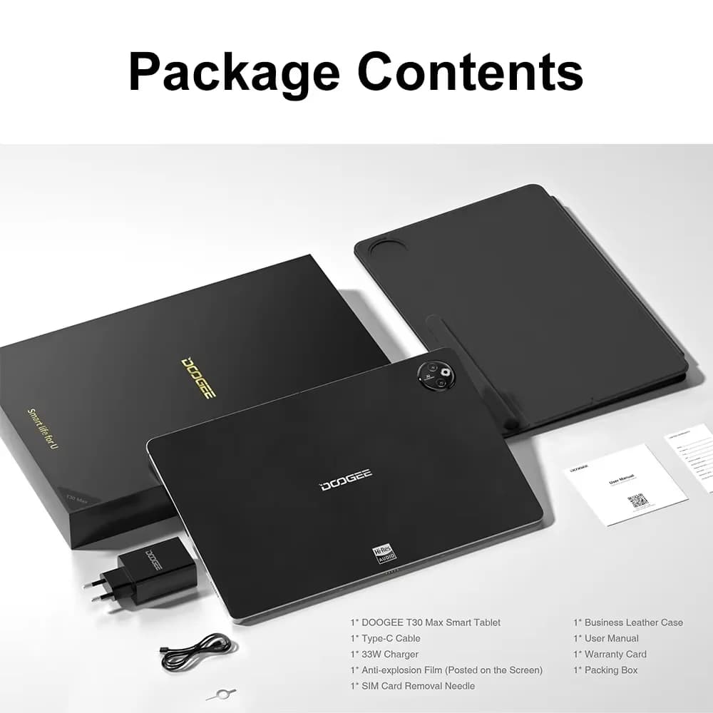 DOOGEE T30 Max Tablet 12.4" 4K Aluminum Alloy Nano Unibody Widevine L1 20GB(8GB+12GB)+512GB 10800mAh 50MP Dual Camera Android 14 - 6