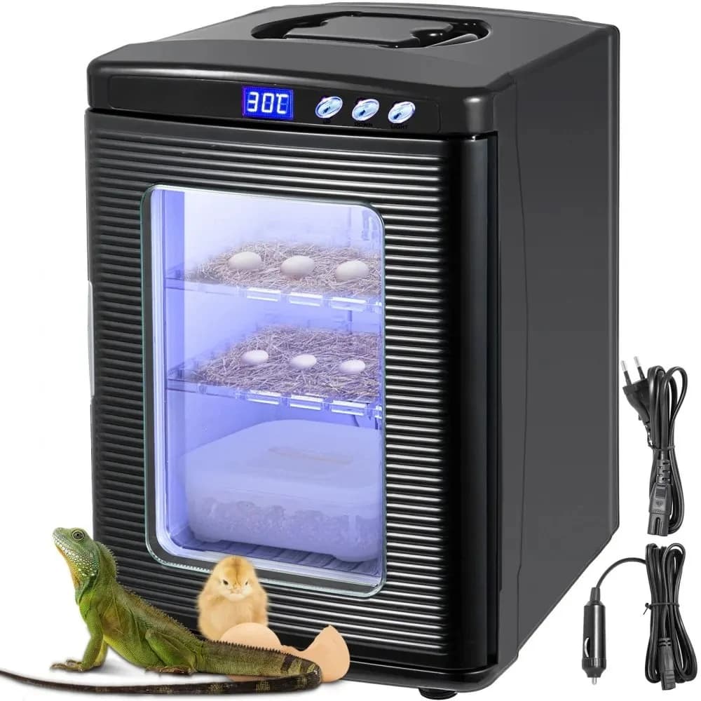 VEVOR Black Reptile Incubator 25L Scientific Incubator Digital Incubator Cooling And Heating 5-60°C Reptile 12V/110V Work