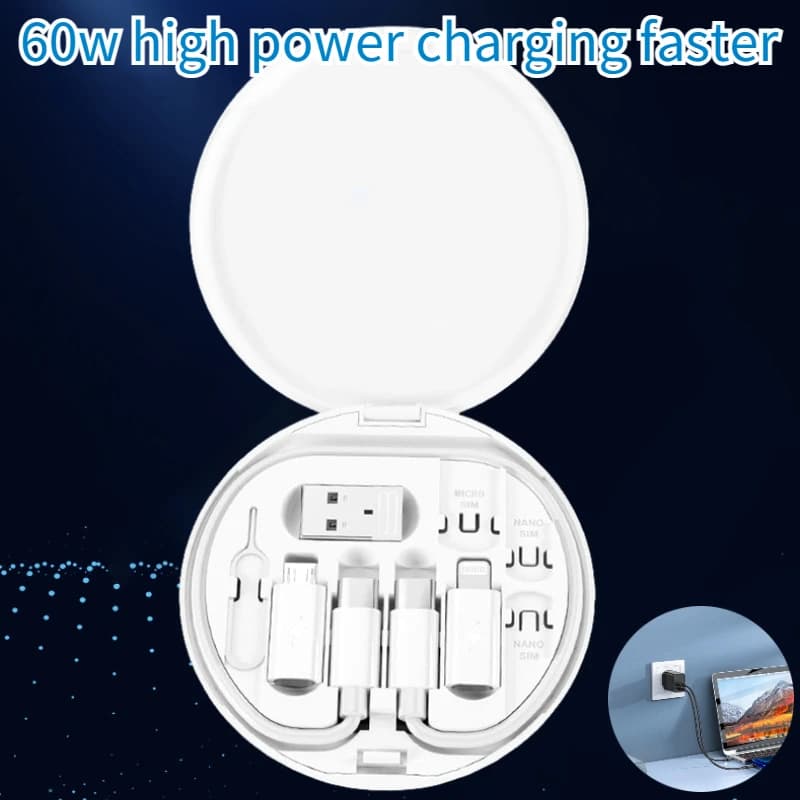 متعدد USB نوع C إلى C 60 واط كابل محول الشحن عدة صندوق USB C إلى تحويل الإضاءة مجموعة USB ونوع C إلى مايكرو/نوع C/الإضاءة - 2