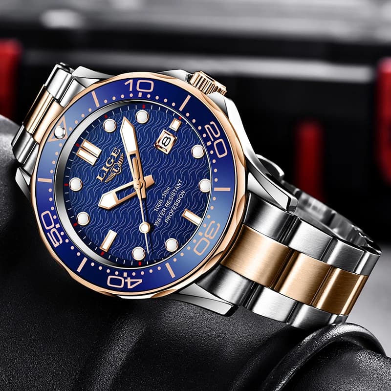 Reloj Hombre LIGE Top Luxury Mens Watches Fashion Business Quartz Wristwatches Waterproof Luminous Date Steel Watches Men Gifts - 3