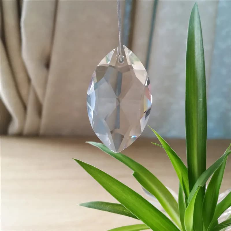 1pc Clear Crystal Horse Eyes Hanging Pendants Glass Refraction Prism Sun Catcher Chandelier Parts for Curtain Wedding Decoration - 4