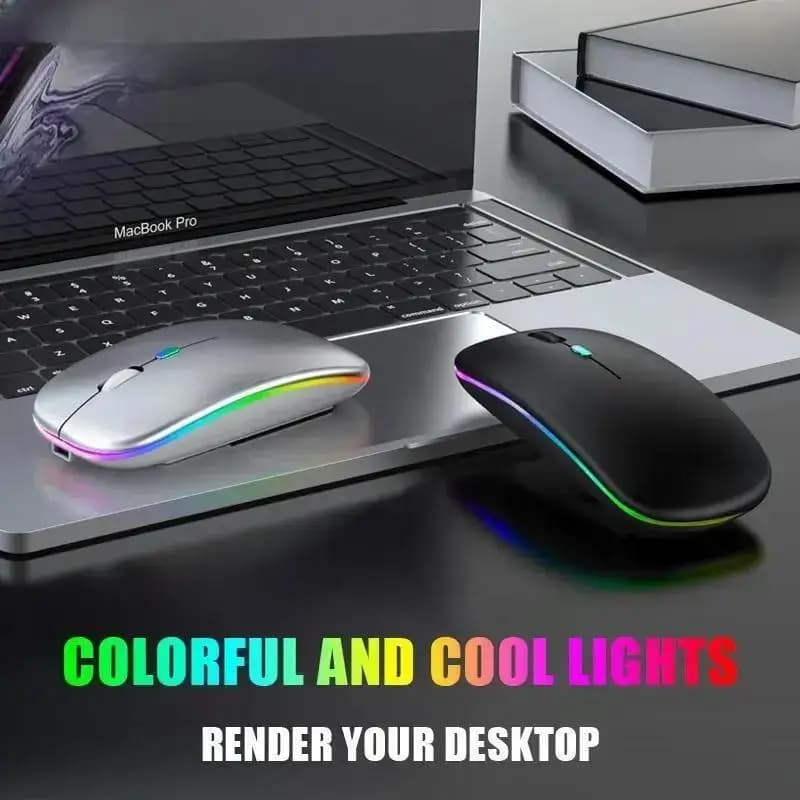 Bluetooth 2.4G USB Wireless Mouse Ergonomic Silent Gaming Mouse Portable Rechargeable RGB Backlight Mouse For Computer Laptop PC - 5
