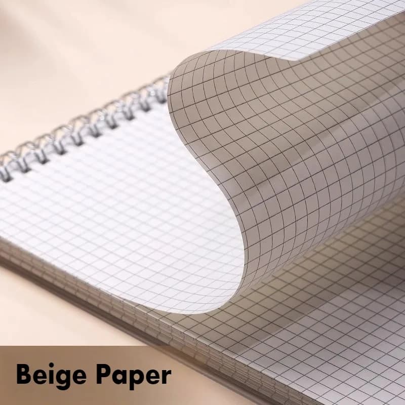 دفتر ملف لولبي A4 A5 B5 دفتر 120 ورقة ورق شبكي 240 صفحة دفتر غلاف PP للطلاب المدرسة - 2