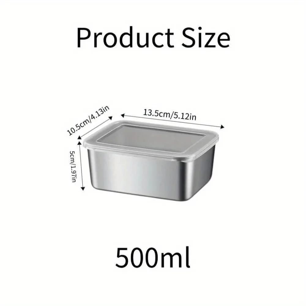 مجموعة حاويات تخزين الطعام من الفولاذ المقاوم للصدأ مكونة من 5 قطع - صناديق غداء محكمة الغلق خالية من مادة BPA لإعداد الوجبات والتخييم والمكتب وآمنة للاستخدام في غسالة الأطباق - 3