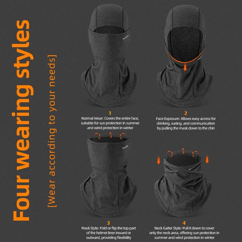 ROCKBROS Winter Face Mask Breathable Ski Cycling Scarf Running Training Balaclava Outdoor Sports Warm Winderproof Bike Equipment - 3