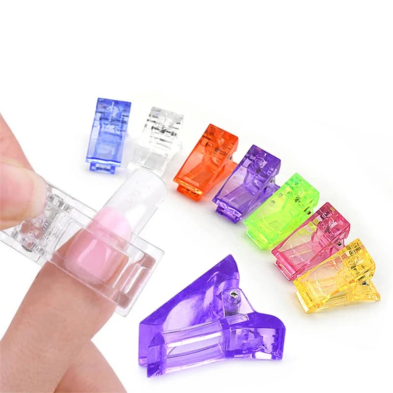 Acrylic Nail Clip Transparent Gel Quick Building Nail Tips Clips Fingernail Extension UV Clamps Manicuring Art Builder Tools Set - 6