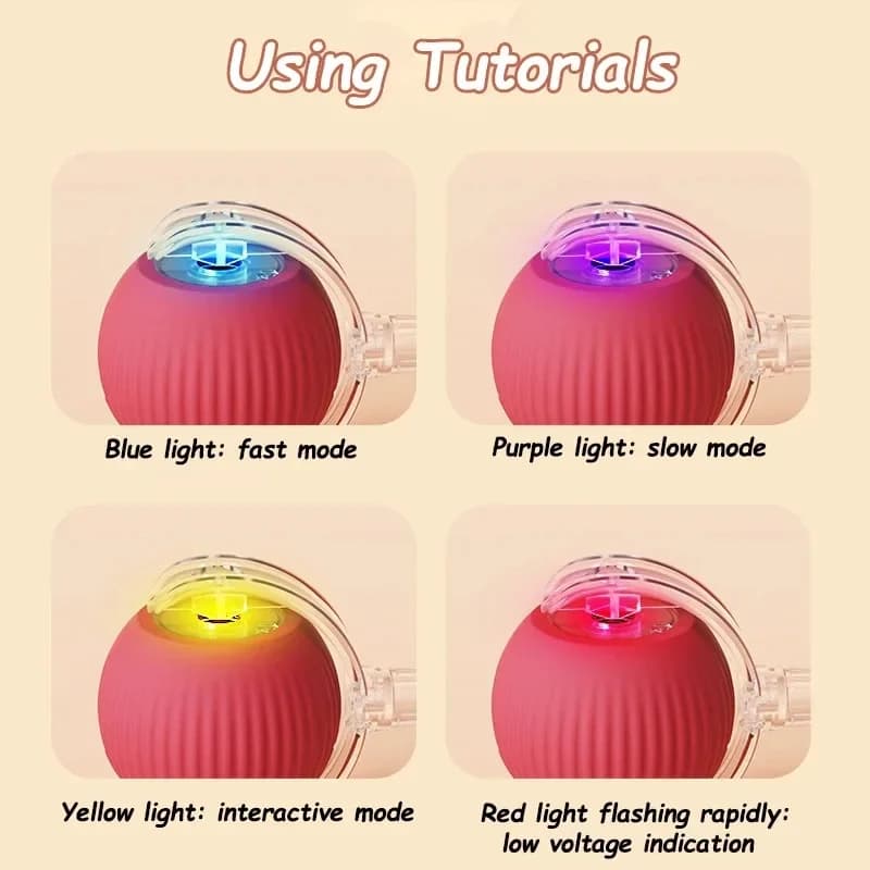 New Cat Interactive Ball Toy Automatic Rolling Ball Faux Tail Rechargeable Smart Pet Electric Toy Dog Cat Training Imitate Mouse - 6