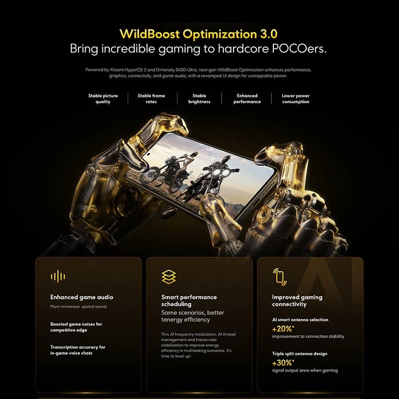 هاتف POCO X7 Pro النسخة العالمية، 256 جيجابايت / 512 جيجابايت، معالج Dimensity 8400-Ultra، شاشة 6.67 بوصة بمعدل تحديث 120 هرتز، بطارية 6000 مللي أمبير، يدعم 5G وNFC - 4