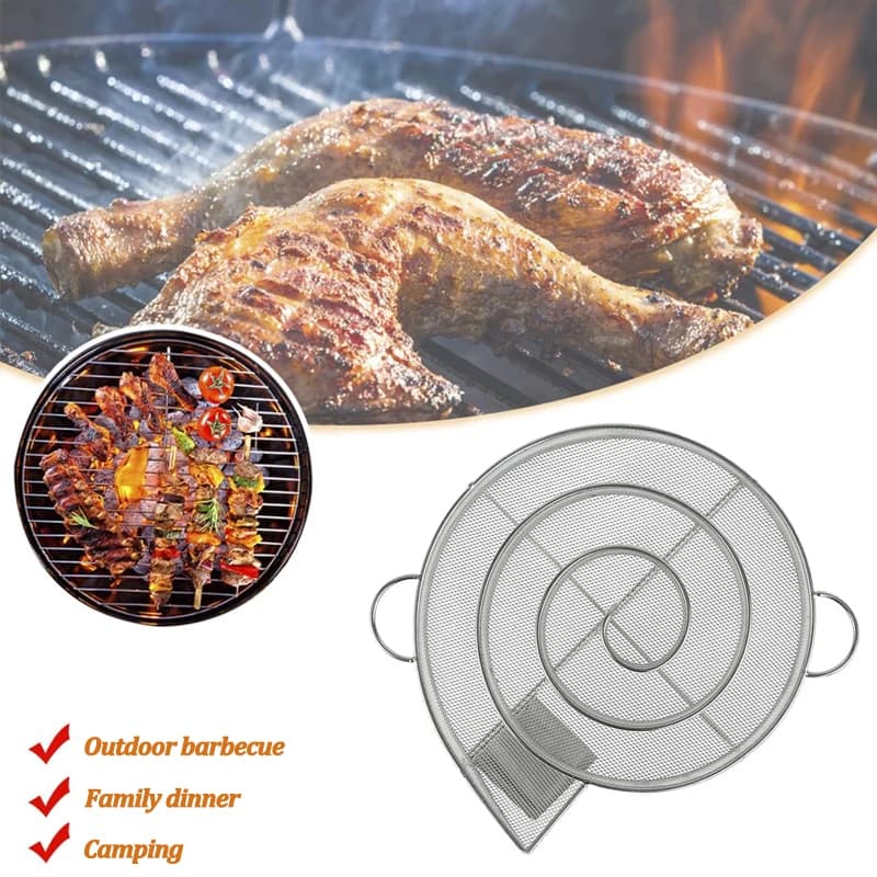 Stainless Steel Cold Smoke Generator Charcoal Barbecue Round Meshes Apple Wood Chips Smoker BBQ Grill Accessories For Salmon - 4