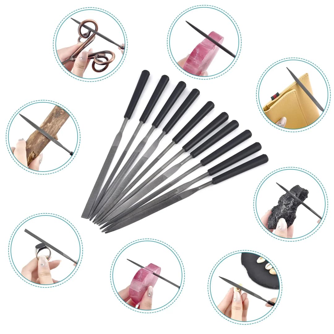 3/5/10 قطعة مجموعة مبرد إبرة معدنية الماس ملف عدة DIY بها بنفسك الخشب عرموش ملف إبرة مجوهرات الحرف تلميع النحت لوازم مجموعات - 2
