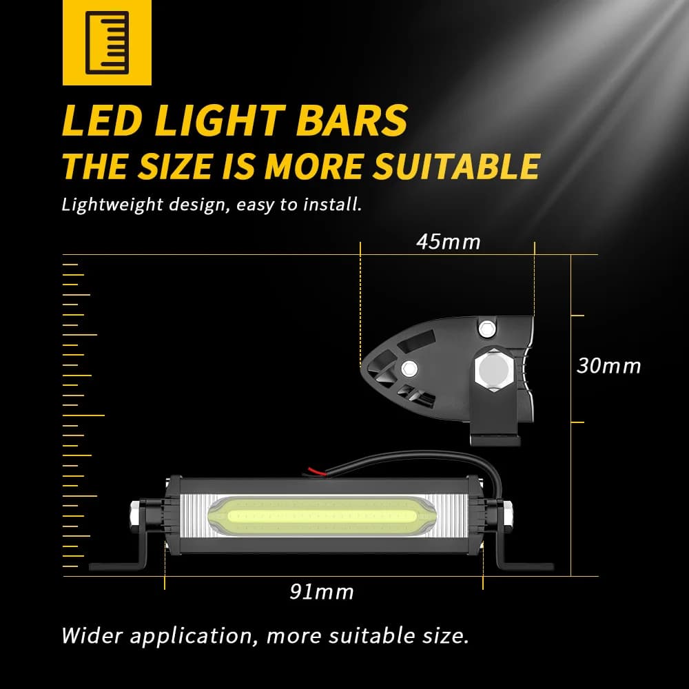 LED Car Work Light Bar COB Spotlight Offroad 12V 24V 6000K LED Headlight Off-road SUV Waterproof Engineering Headlamp Driving - 2