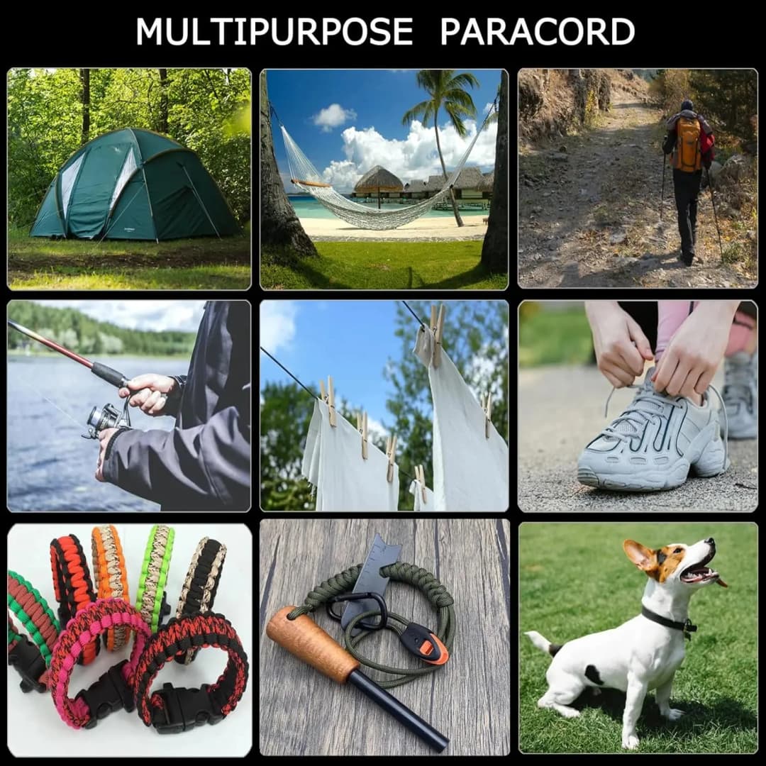 7 Cores 550 Paracord Cord 3 5 10 31 M Dia.4mm For Survival Lanyard Parachute Rope Camping Hiking Clothesline Tent Accessories - 6