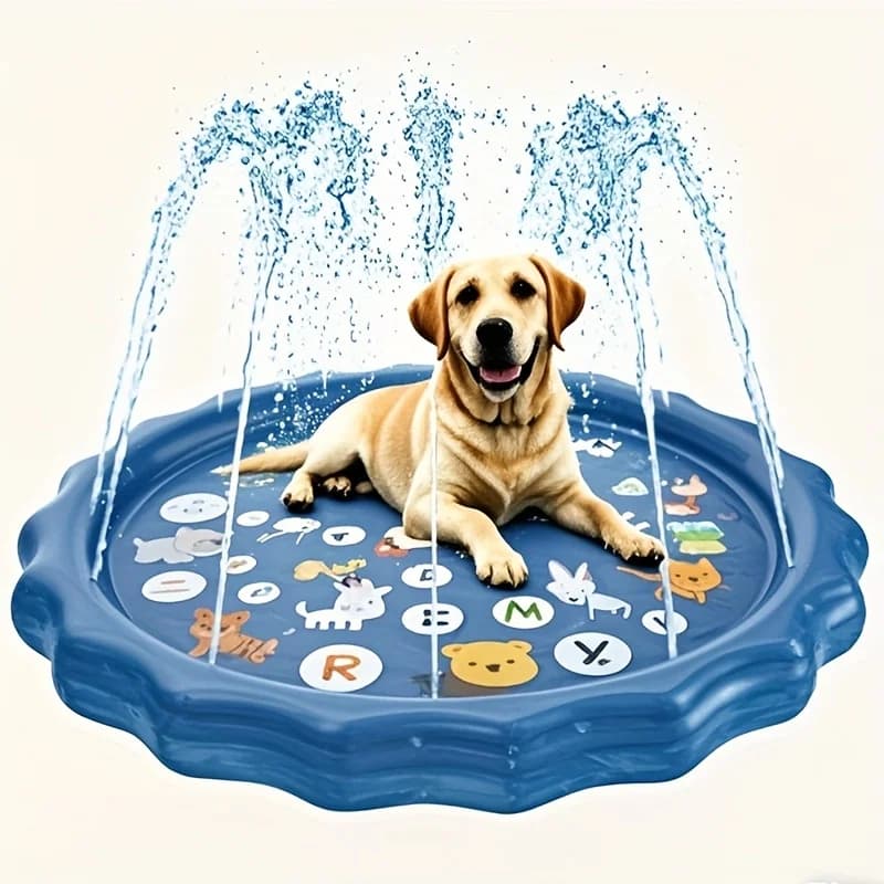 Heavy-duty Outdoor Pet Bath Basin with Water Spray Function - Anti-slip Dog Water Play Cooling, water spraying, and ice cooling - 2
