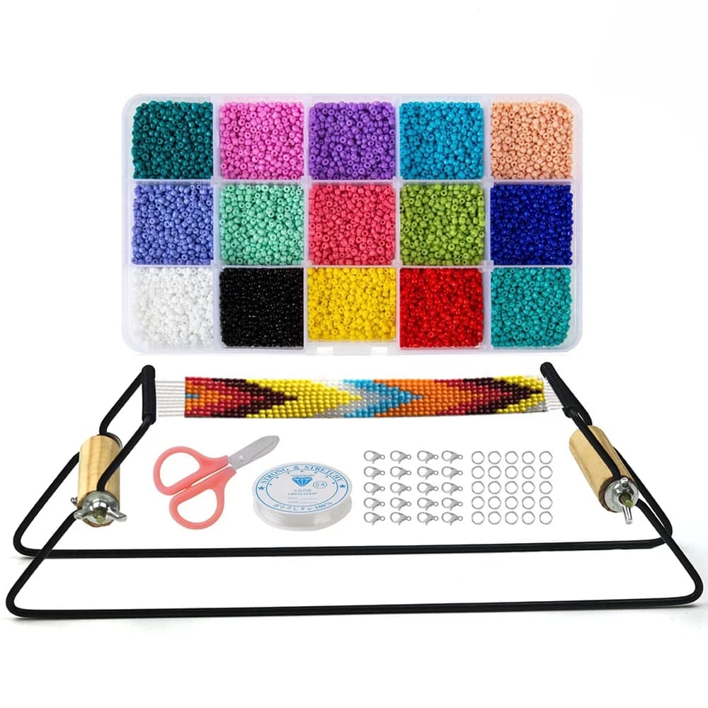 مجموعة نول حبة معدنية إبداعية ، نول مطرز بالخرز للمجوهرات ، آلة حياكة ذاتية الصنع ، أداة حياكة الخرز اليدوية