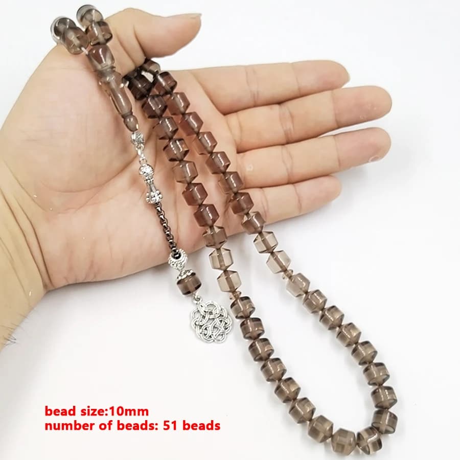 Tasbih gray resin Muslim man Rosary prayer beads bracelet islamic fashion bracelet Arabian Jewelry Misbaha - 5