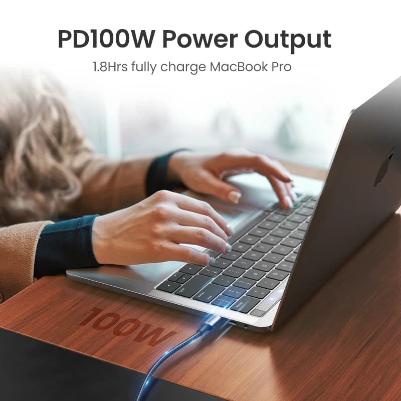 كابل USB Type-C إلى USB-C من UGREEN بقوة 100 واط للشحن السريع لهواتف آيفون 17 و16 وماك بوك وسامسونج S25 وS24 يدعم QC 4.0 - 2