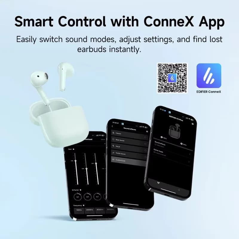 Edifier X2 Plus True Wireless Earbuds TWS Bluetooth Earphone Bluetooth V6.0 70ms Low Latency 35Hrs Playtime IP54 Waterproof - 6