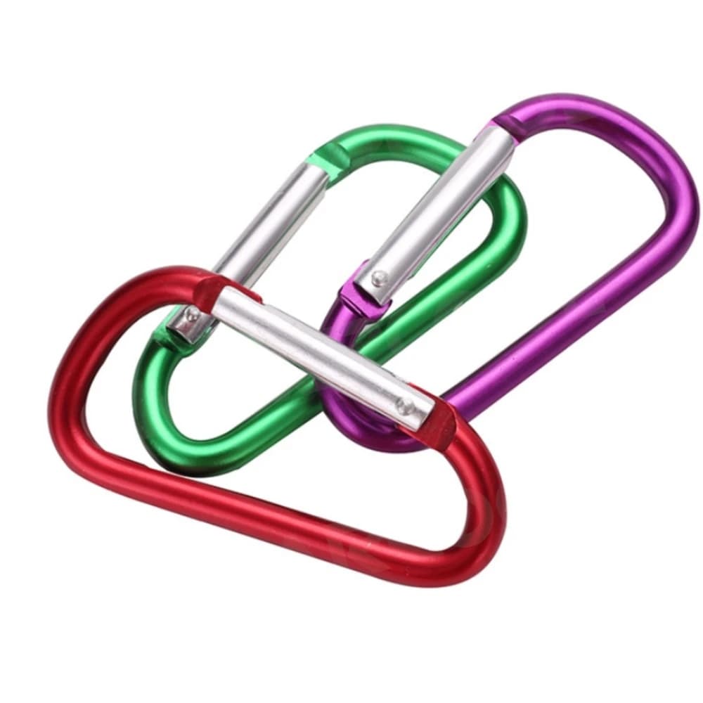 JMCARCOOL حلقة تسلق ألومنيوم، 1 قطعة، سلسلة مفاتيح، مشبك تسلق، زر أمان، خطاف تخييم وتنزه - 2