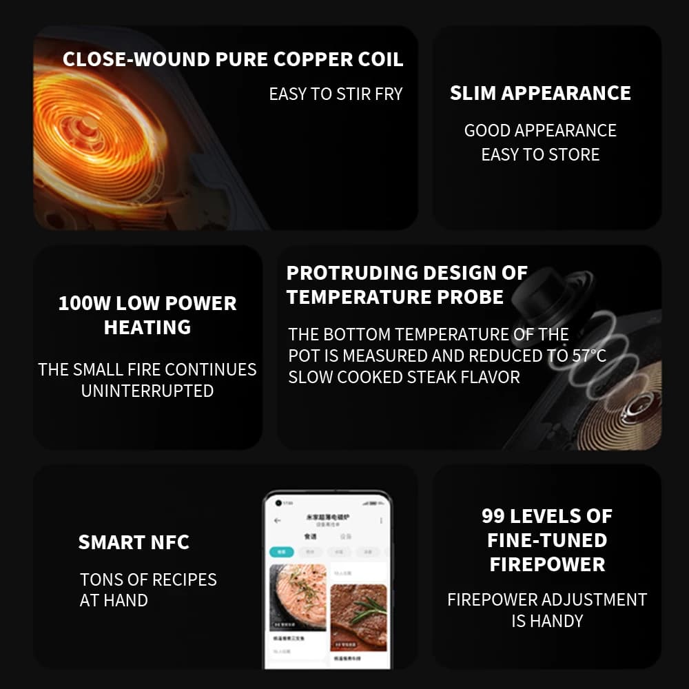 XIAOMI Mijia Ultra-thin Induction Cooker 2100W Smart Home Induction Cooker 23mm ultra-thin Induction Cooker Connect to Mijia APP - 5