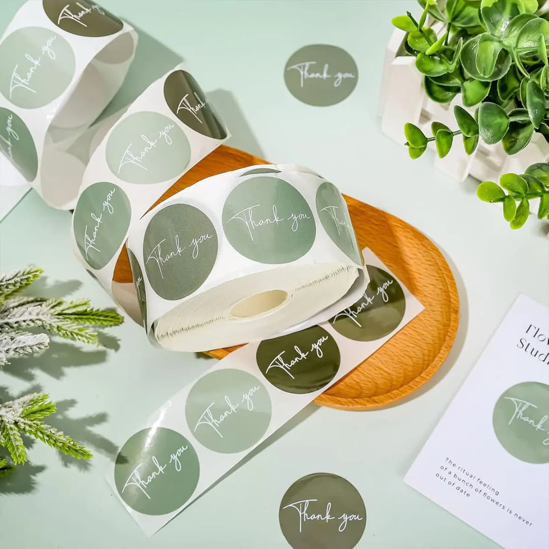 100-500 قطعة ملصقات ختم هدايا فنية بكلمة شكراً بسيطة تصميم سكرابوكينغ زينة حفلات المهرجانات علامات أعمال - 5