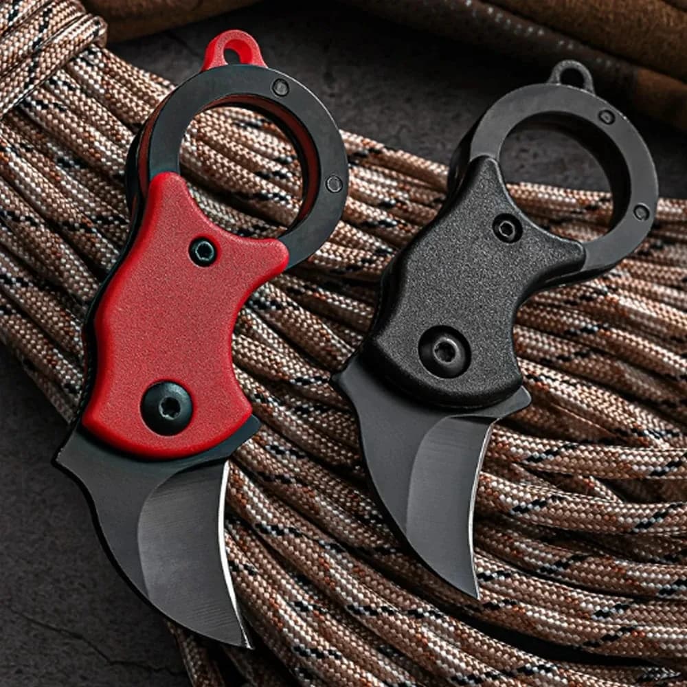 NEW Mini Keychain Pocket Knife Stainless Steel Camping Small Mini Portable Knife Peeler Fixed Blade Multi EDC Tool with Chain - 6