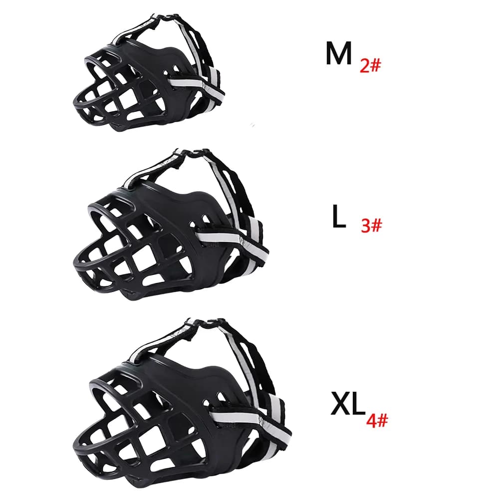1pc/2pcs Adjustable Dog Muzzle Anti-Biting Dog Mouth Cover With Reflective Strip Can Drink Water Breathable Plastic - 3