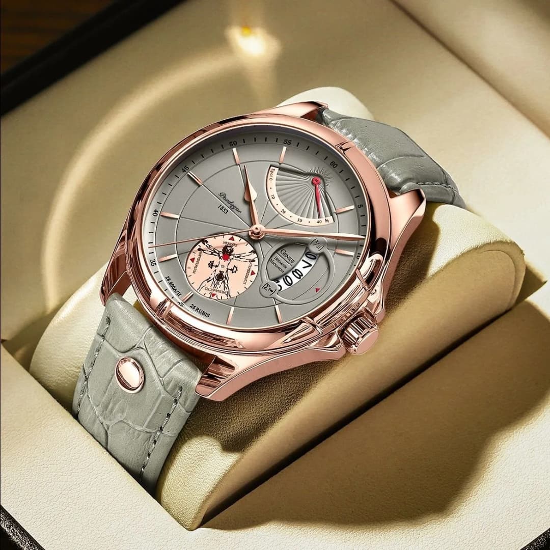 POEDAGAR Luxury Business Men's Quartz Wristwatch Waterproof Luminous Date Leather Man Watch Fashion Watches For Men Reloj Hombre - 2