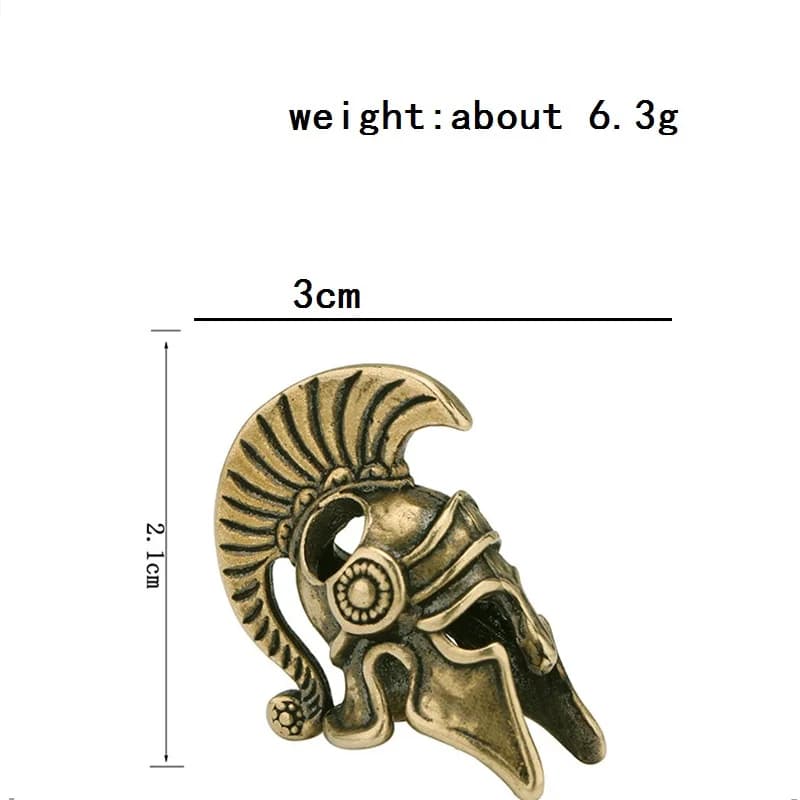 أداة EDC خارجية، نحاس، خوذة محارب روماني، سكين، خرز، قلادة حبل، سوار منسوج يدويًا - 3