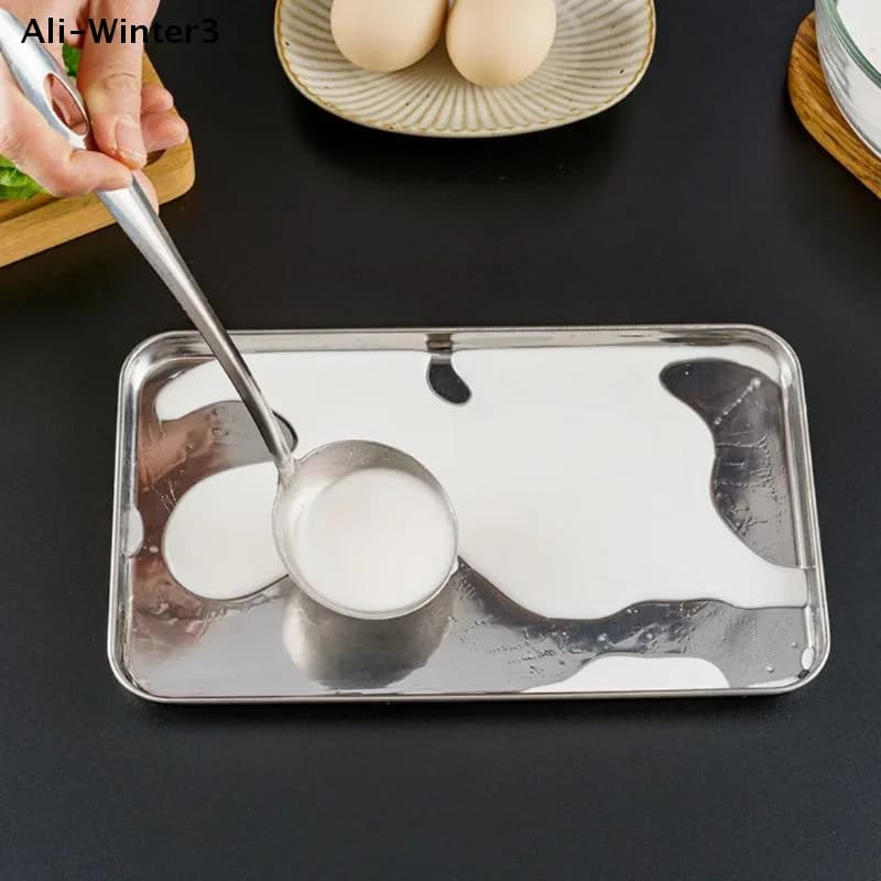 Rectangle Stainless Steel Tray Commercial Buffet Presentation Tray Food Serving Plate Rice Noodle Pan Dishes Storage Organizer - 6