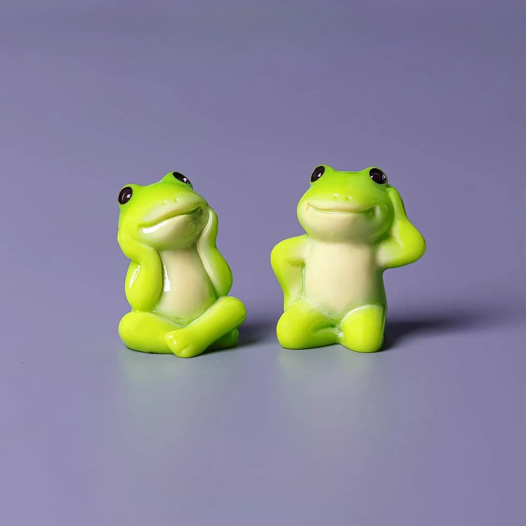 Creative Cartoon, Funny Frog Doll, Micro Landscape Accessories, Resin Crafts, Car Desktop Ornaments - 4