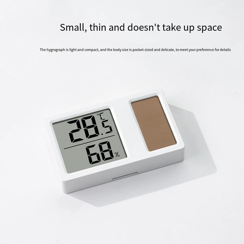 Solar power Temperature and Humidity Meter Mini Portable Humidity Digital Electronic Temperature Detection Meter for Bedroom - 2