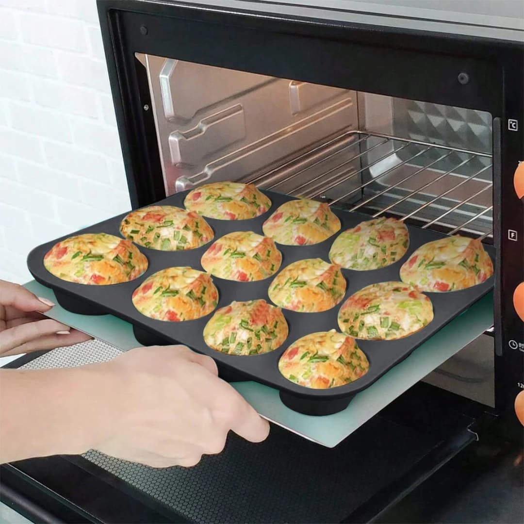 12 Holes Cupcakes Mold Non Stick Muffin Cupcake Silicone Mold Soap Chocolate Muffin Baking Pan Silicone Cake Mold Baking Tools - 3