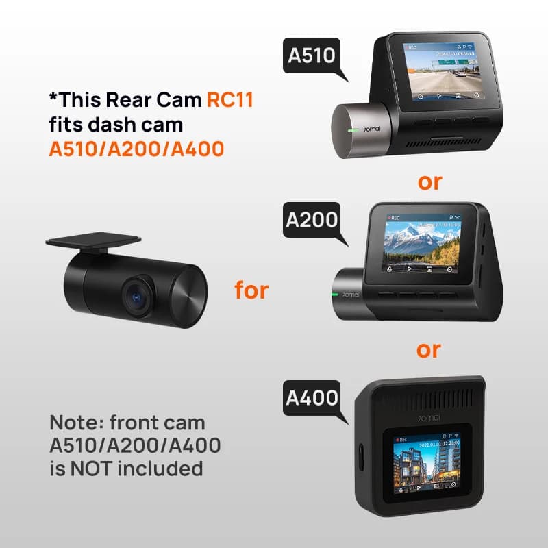 70mai Rear Cam RC06 RC11 RC12 RC14 RC22 RC24 RC41 Interior Cam FC02 for A800S A810 A800SE A810S 70mai A510 A200 A500S Omni X800 - 6