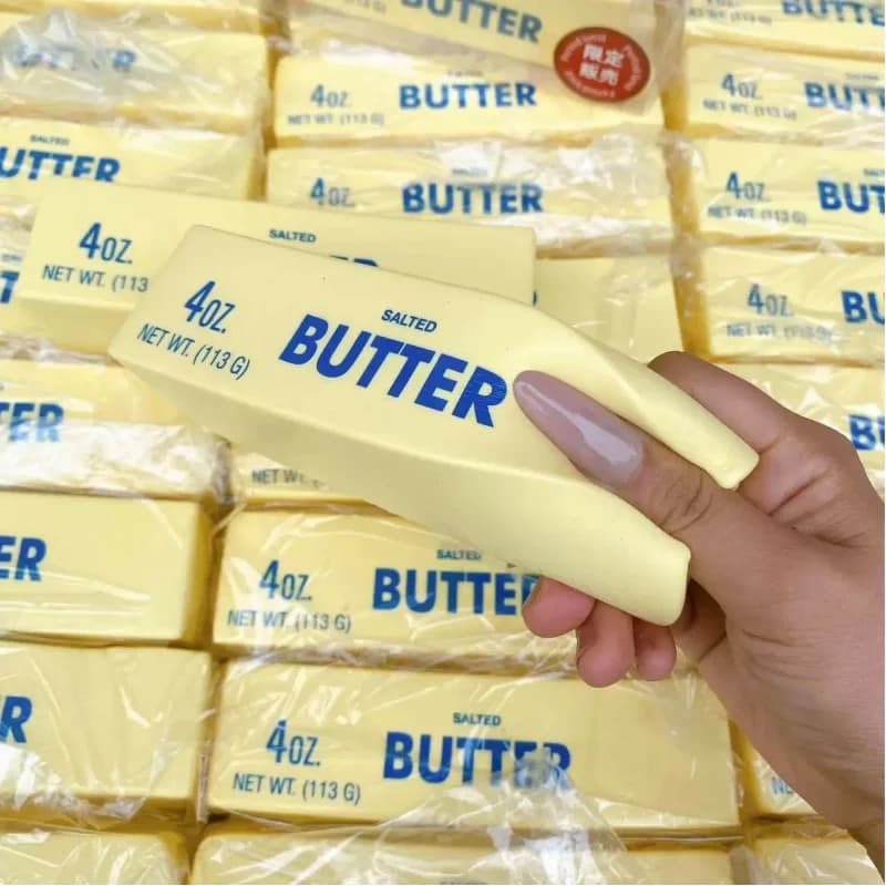 Soft Slow Rebound Butter Stick Realistic Silicone Squeeze Stress Relief Gadget Desk Office Accessory Funny Anti-Anxiety Gift - 4