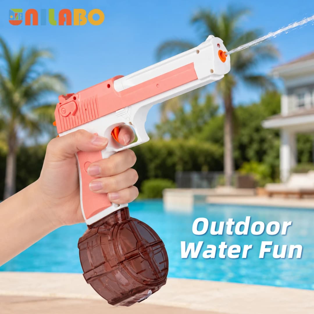 Unilabo Electric Water Gun - Battery Powered With Water Bottle Attachment - Perfect For Kids & Adults Outdoor Fun - 5