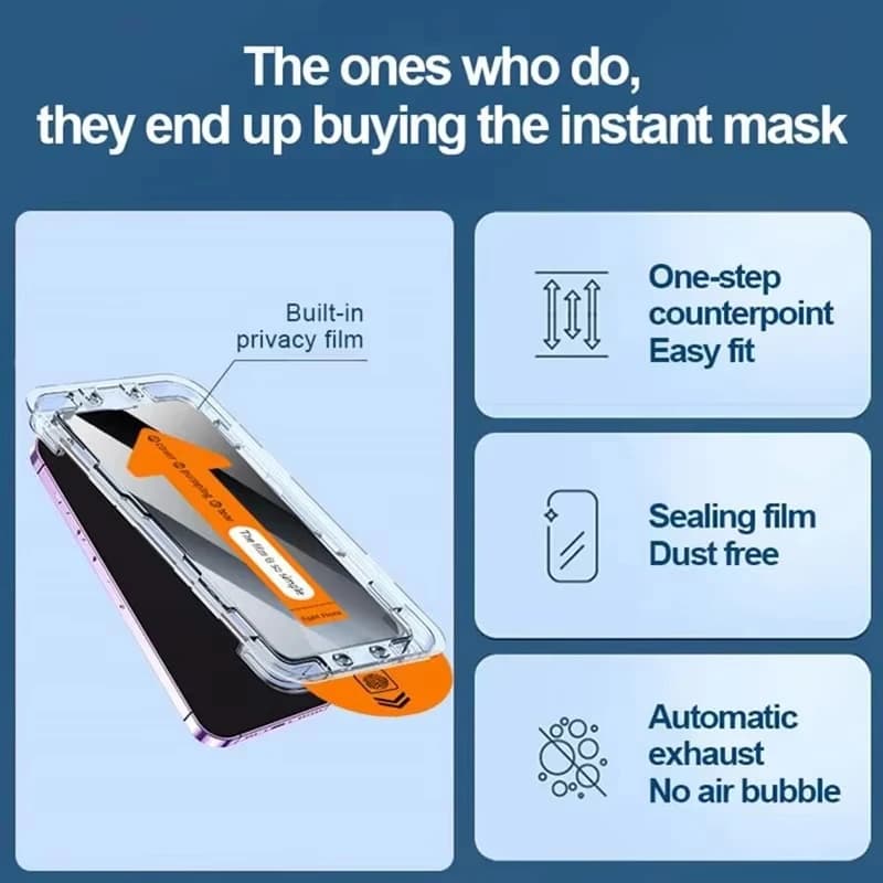 واقي شاشة خصوصية بطبقة طاردة للزيوت لهواتف آيفون 17 برو ماكس 16 15 13 11 14 12 اير 16E ميني SE 7 XR مع تركيب خالي من الغبار - 4