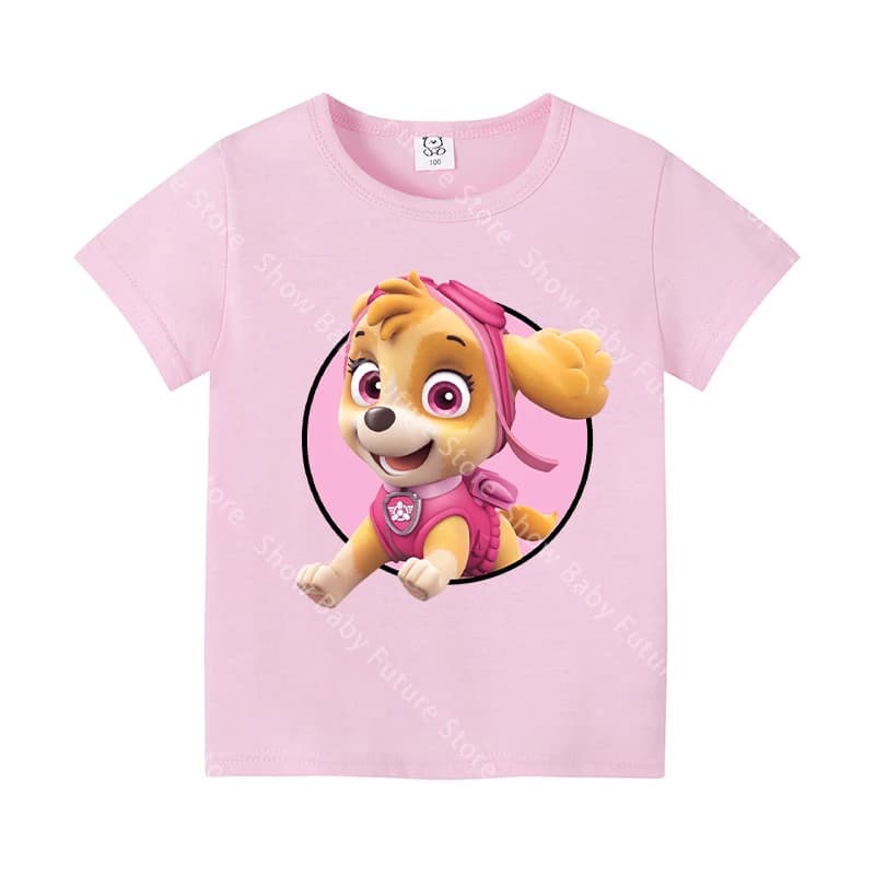 Paws Patrols Chase Marshall Skye Rocky T Shirt for Girls Boys Clothes Tops Summer Cute Cotton Short Sleeve Tee New Kawaii Giftss - 3