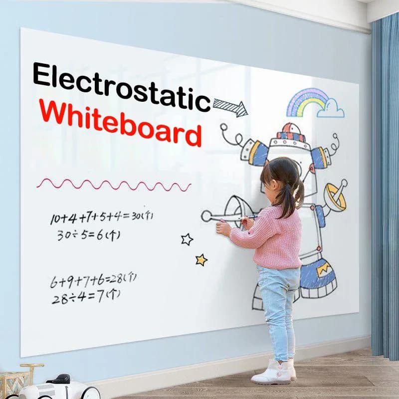Whiteboard with Easy Application and Removal, Reusable Static Surface for Classroom Office Home Use Dry Erase Marker White Board