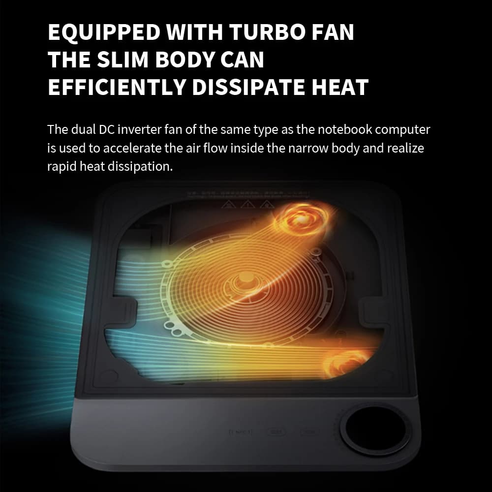 جهاز طهي بالحث فائق النحافة من شاومي مي جيا بقوة 2100 واط، سمك 23 ملم، يمكن توصيله بتطبيق مي جيا - 3